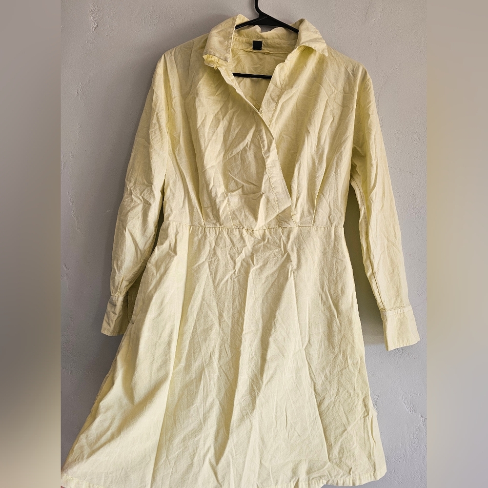 Light Yellow Collared Dress American Eagle